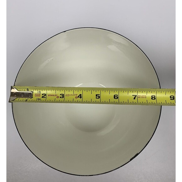 Arabia Finland Large Enamel Bowl‎ 8" Diameter Brown White Medieval MCM - Picture 7 of 7